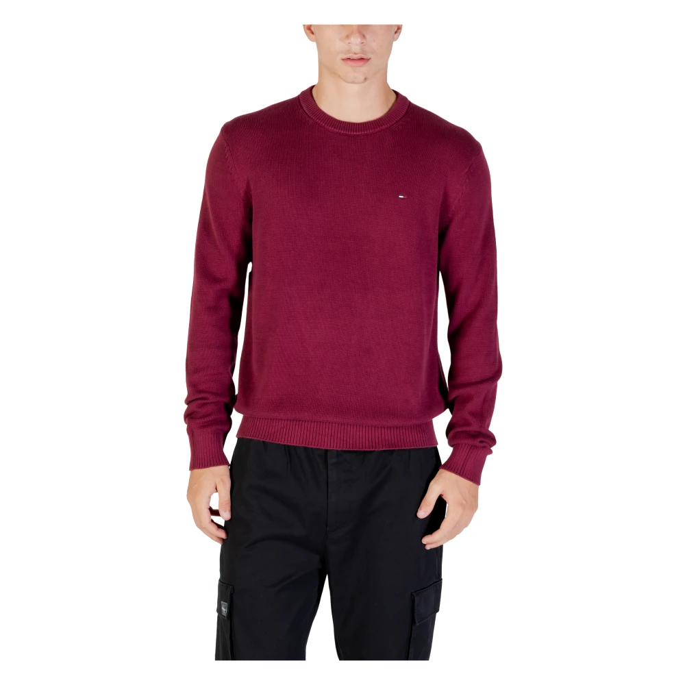 Tommy Jeans Men's Burgundy Essential Slim Sweater In - Xs - Image 2