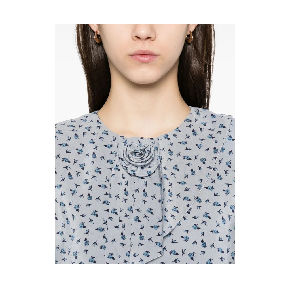 Alessandra Rich Lichtblauwe Bloemenjurk Blue Dames