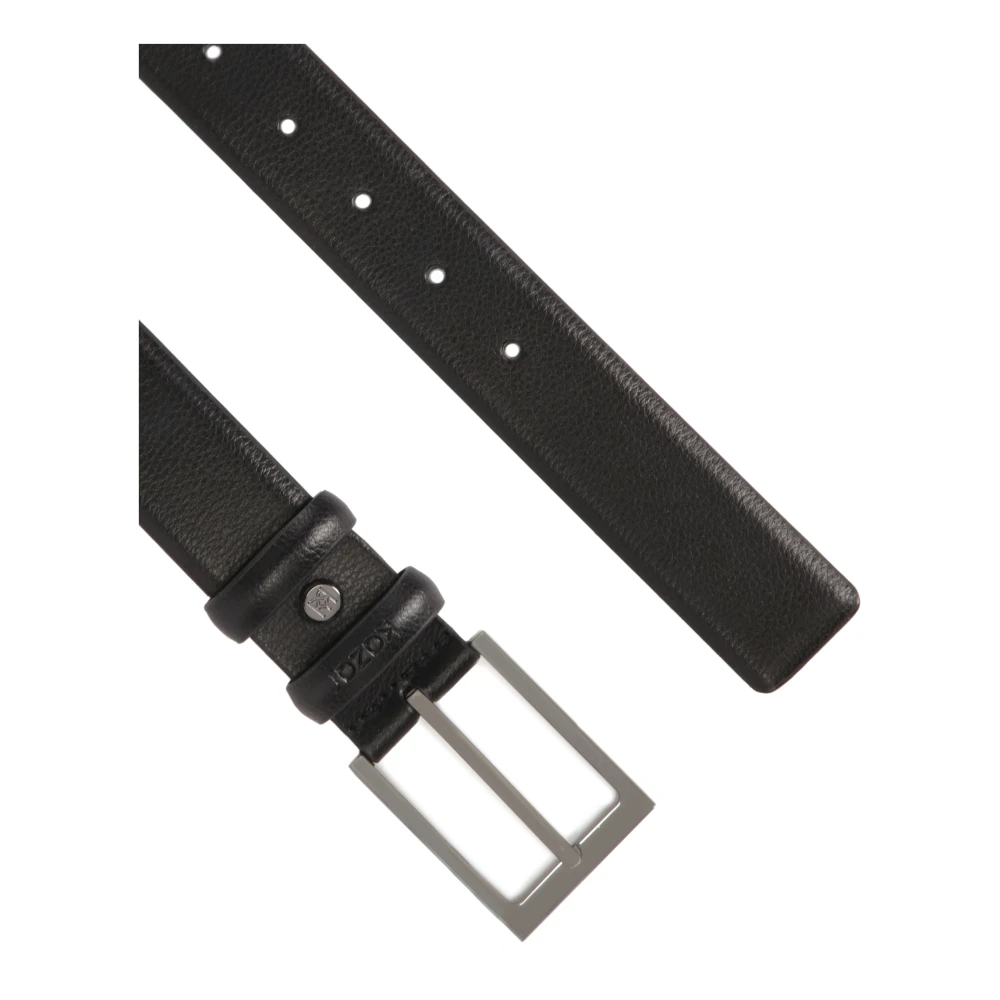 Kazar Smalle gladleren riem in zwarte kleur Black Dames