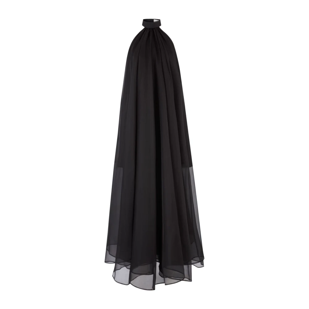 Nina Ricci Zwarte Zijden Halterjurk Black Dames