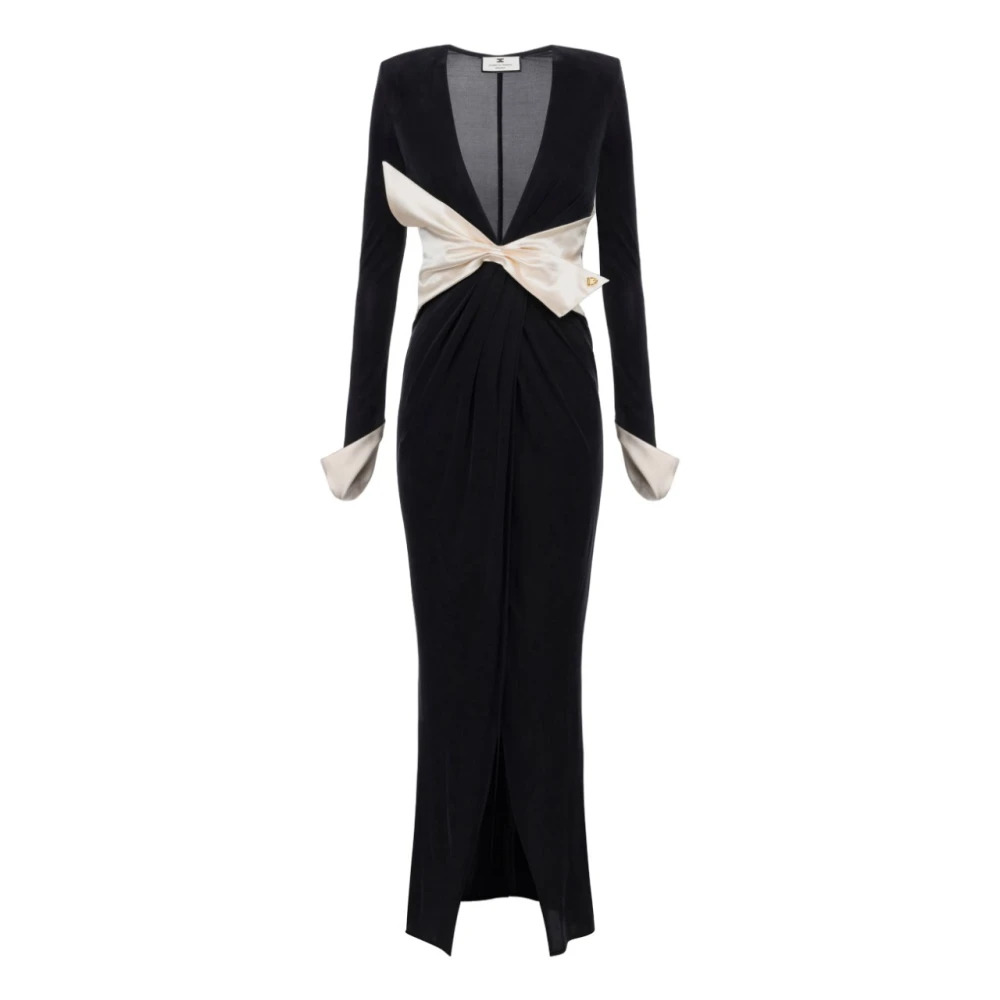 Elisabetta Franchi Elegante jurken met gewatteerde schouders Black Dames