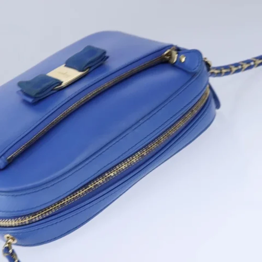 Salvatore Ferragamo Pre-owned Leather shoulder-bags Blue Dames