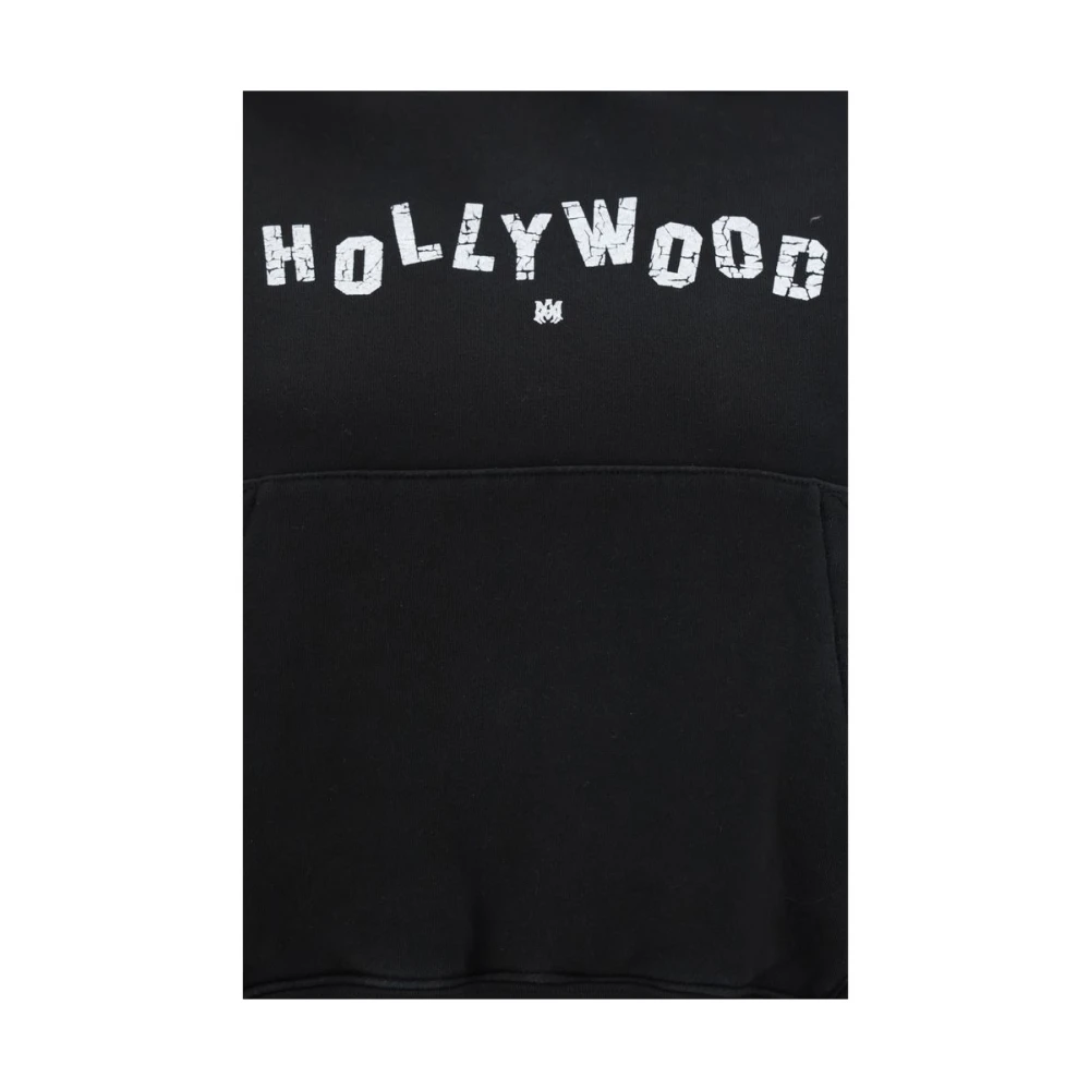 Amiri Katoenen hoodie met voorzak Black Dames