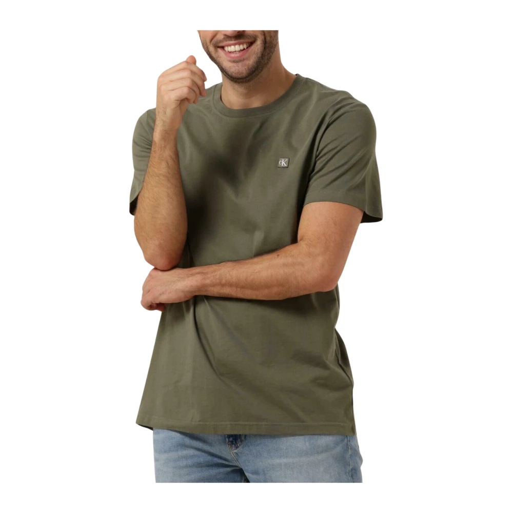 Calvin Klein Jeans Geborduurd Badge Heren T-Shirt Green Heren
