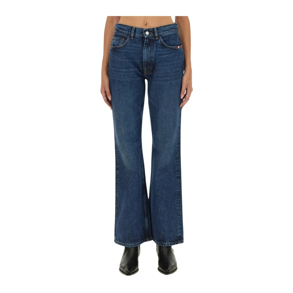 Amish Vrouw Blauw Flared Denim Jeans