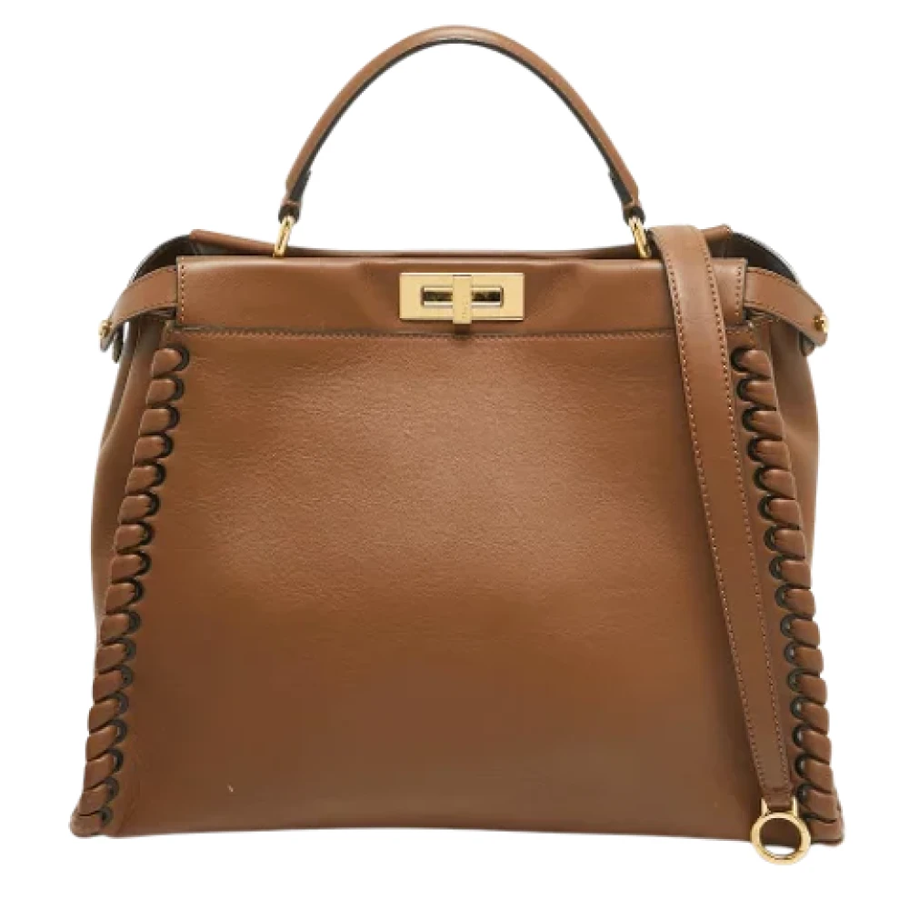 Fendi Vintage Pre-owned Leather handbags Brown Dames
