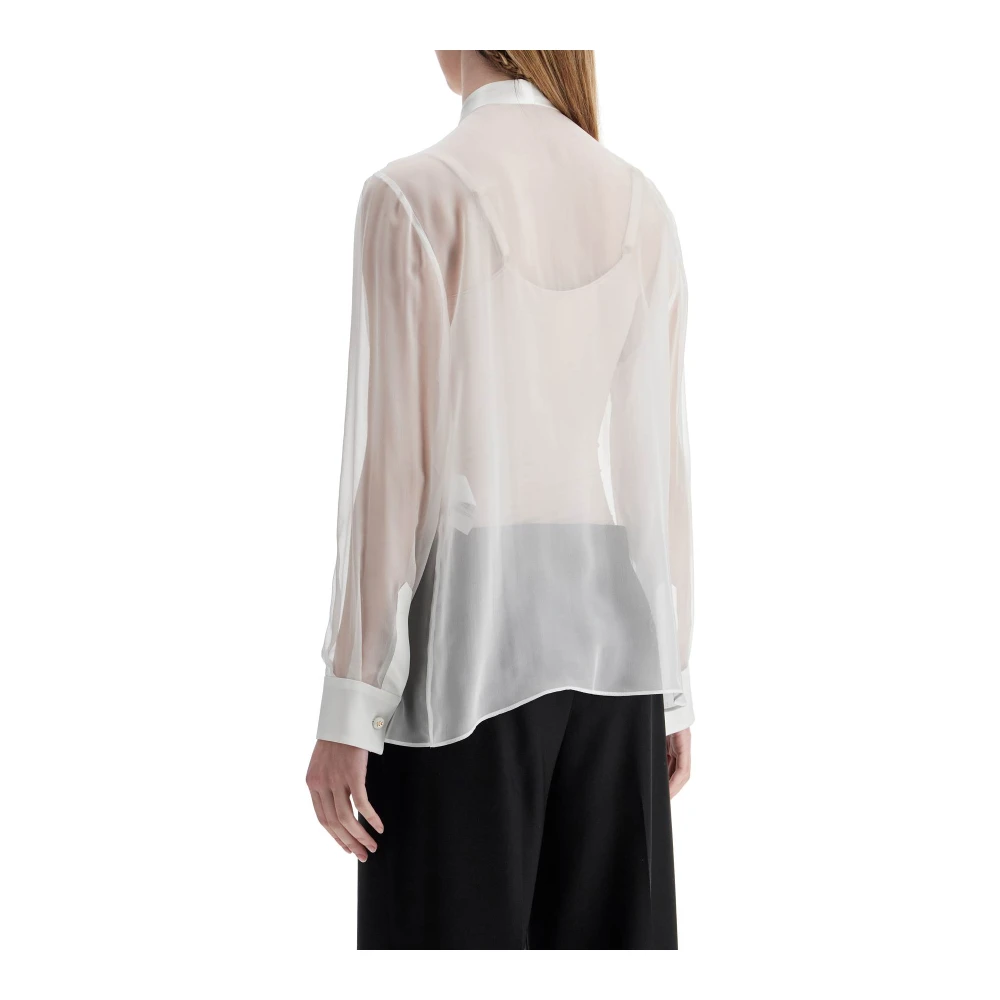 Dolce & Gabbana Zijden Mandarin Kraag Shirt White Dames