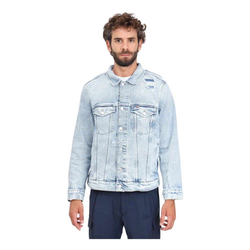 Tommy Jeans Heren Denim Jack met Versleten Details Blue Heren