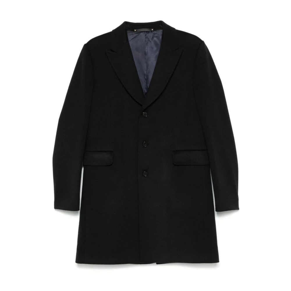 PS By Paul Smith Kasjmier Jas met Piek Revers en Knoopsluiting Blue Heren