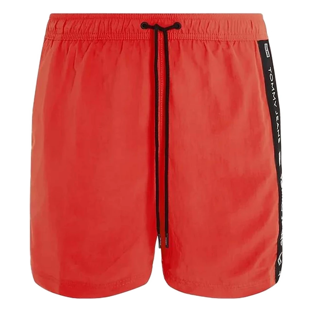 Tommy Hilfiger Storm-FIT Medium Drawstring Side Tape Swimsuit Red, Herr