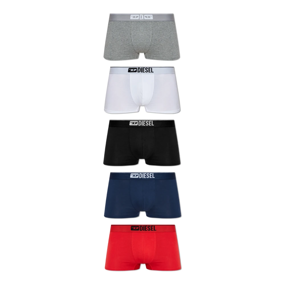 Diesel Mannelijk Multicolor Ondergoed Heren, Veelkleurig, S, Katoen, Vijf-Pack Damien Boxershorts