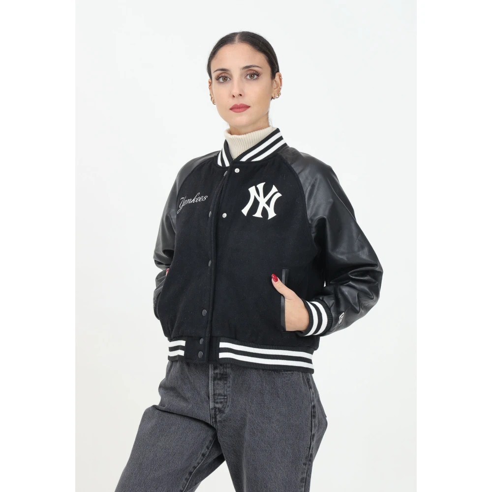 new era Zwarte Bomber Varsity MLB Yankees Jas Black Dames