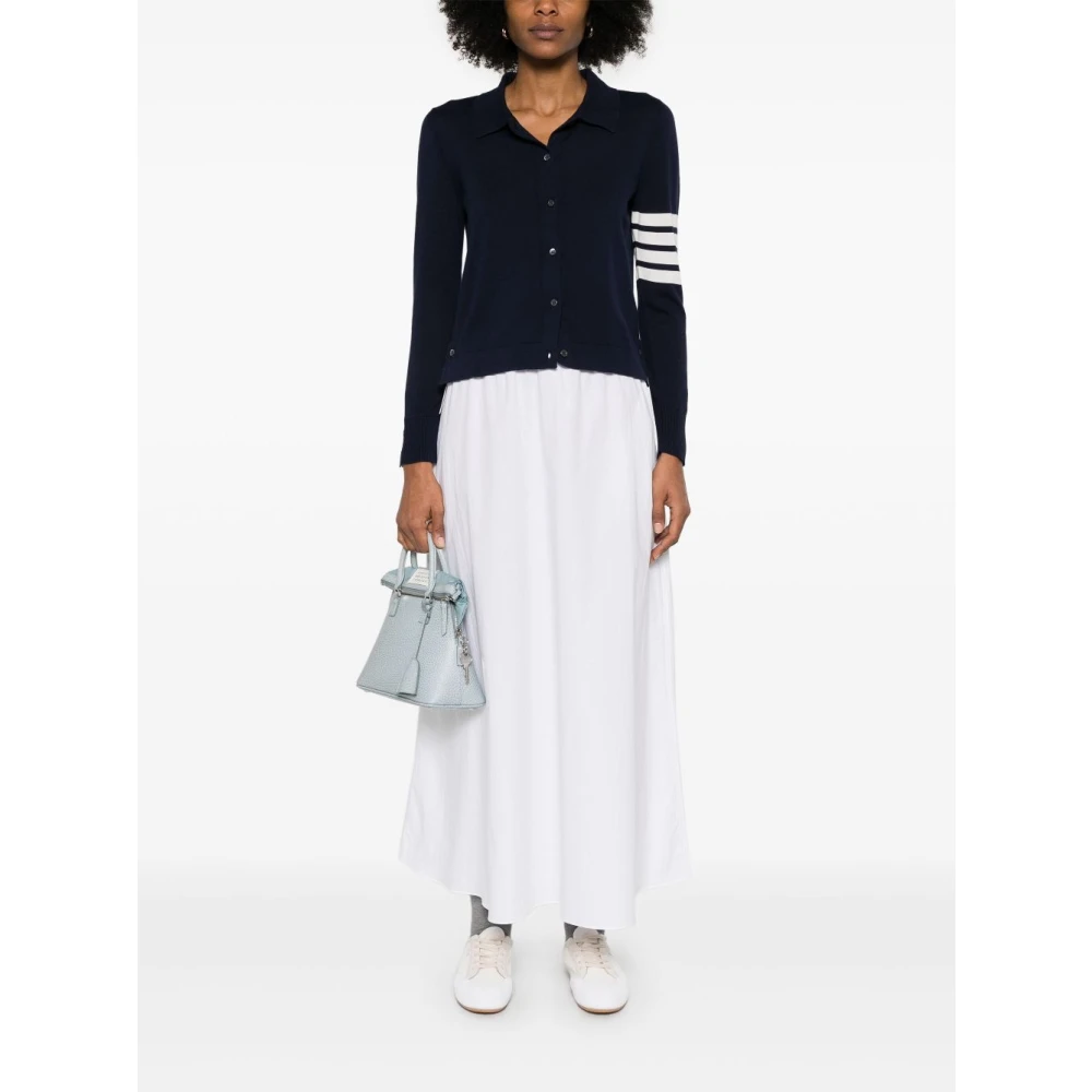 Thom Browne Blauwe Button-Up Shirt met Handtekeningdetails Blue Dames