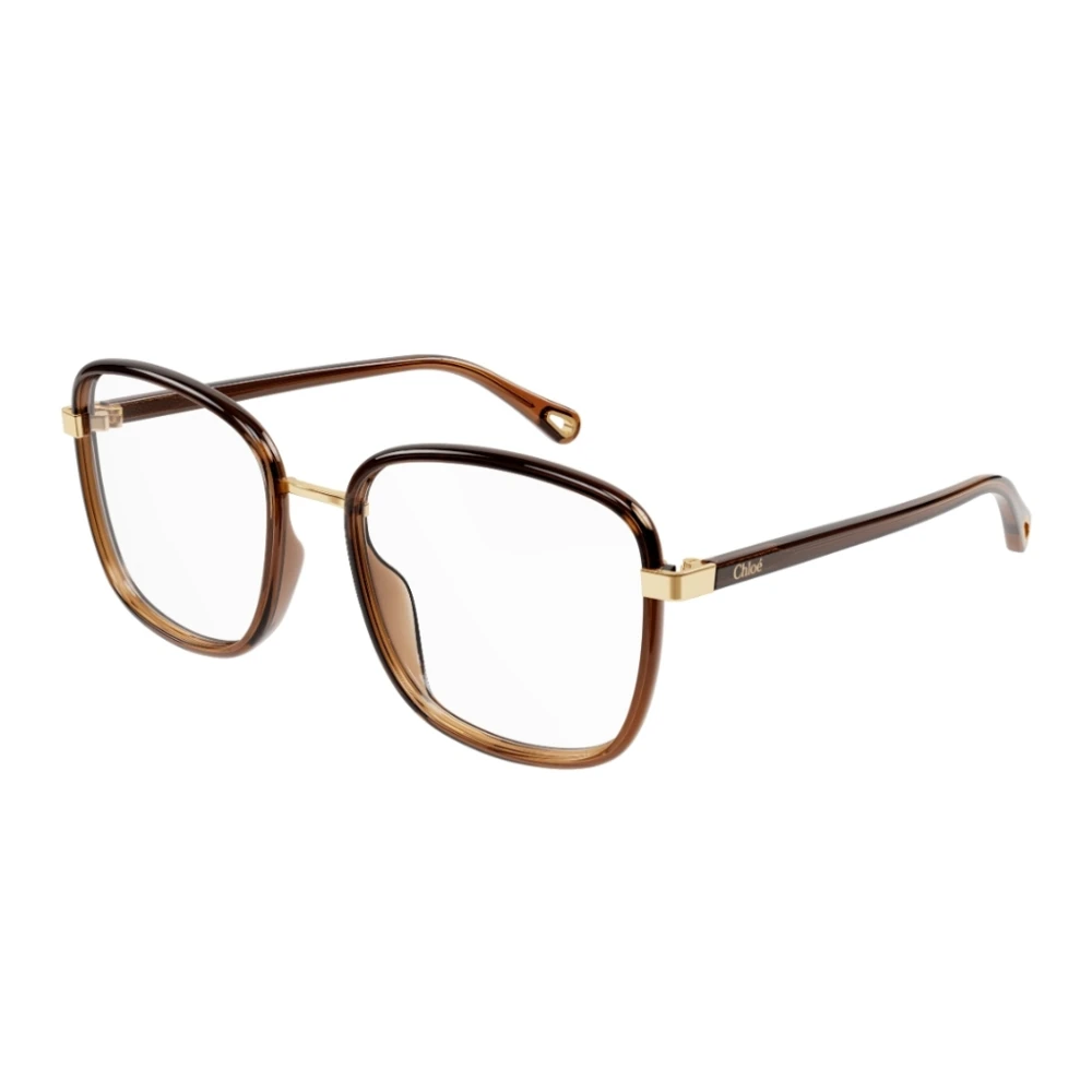 Chloé Vierkant frame met kleurrijke plastic randen Brown Unisex