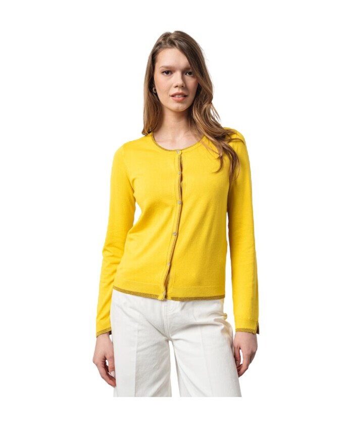 cardigan-jaune-a-paillettes-style-classique