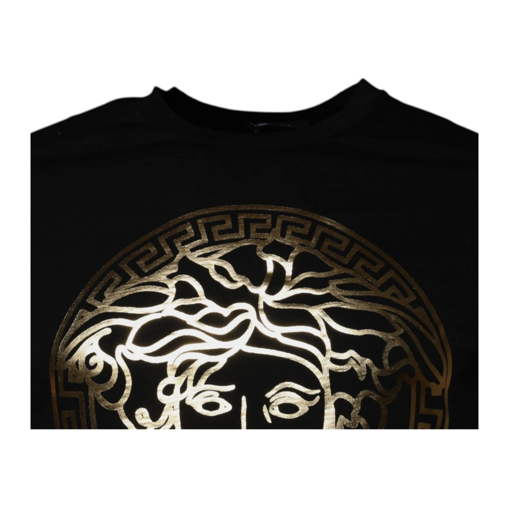Versace Medusa Print Crew Neck T-shirt Black Heren