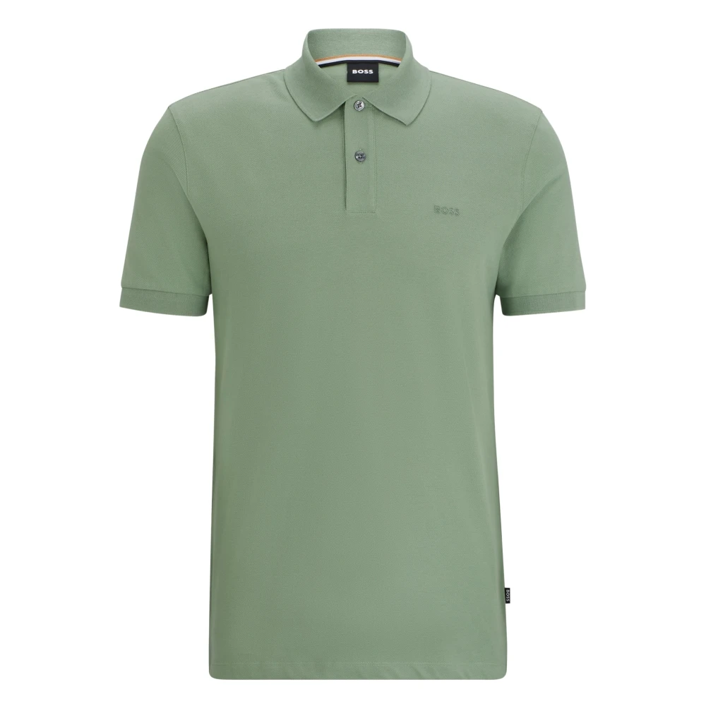 Boss Black Zachte Pima-katoenen poloshirt Green Heren