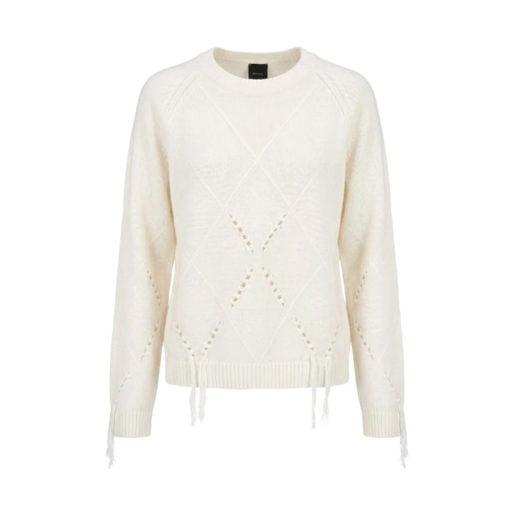 Pinko Vrouw Beige Truien & Vesten Dames, S, Ronde Hals Gebreid