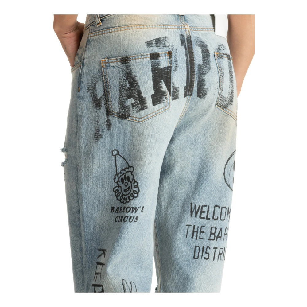 Barrow Abstract Multicolor Jeans met Logo Blue Heren