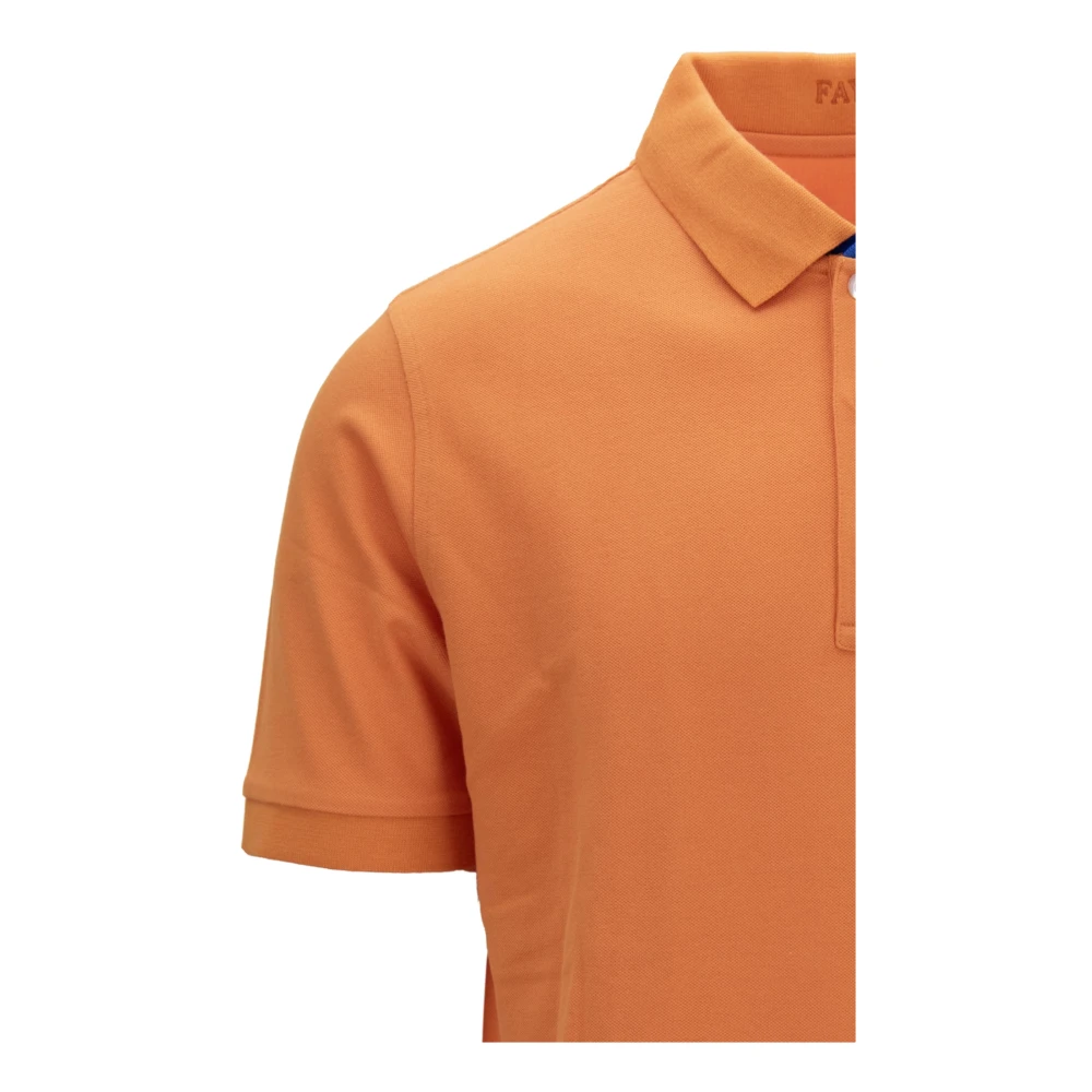 Fay Heren Button Polo Shirt Orange Heren