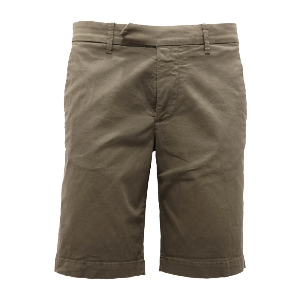 Eleventy Men's Green Casual Shorts, W31, Army Cotton Bermuda Shorts