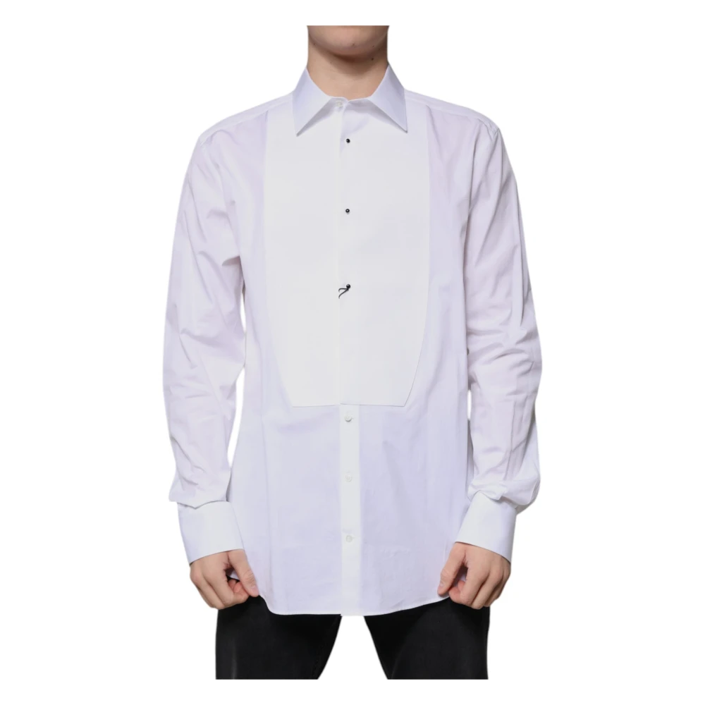 Dolce & Gabbana Men's White Gold Dress Shirt - Formal Shirts - Xs - Shirts
