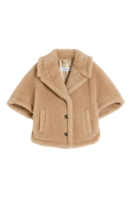 Boxy-fit Alpaca och Cashmere Teddy Cape