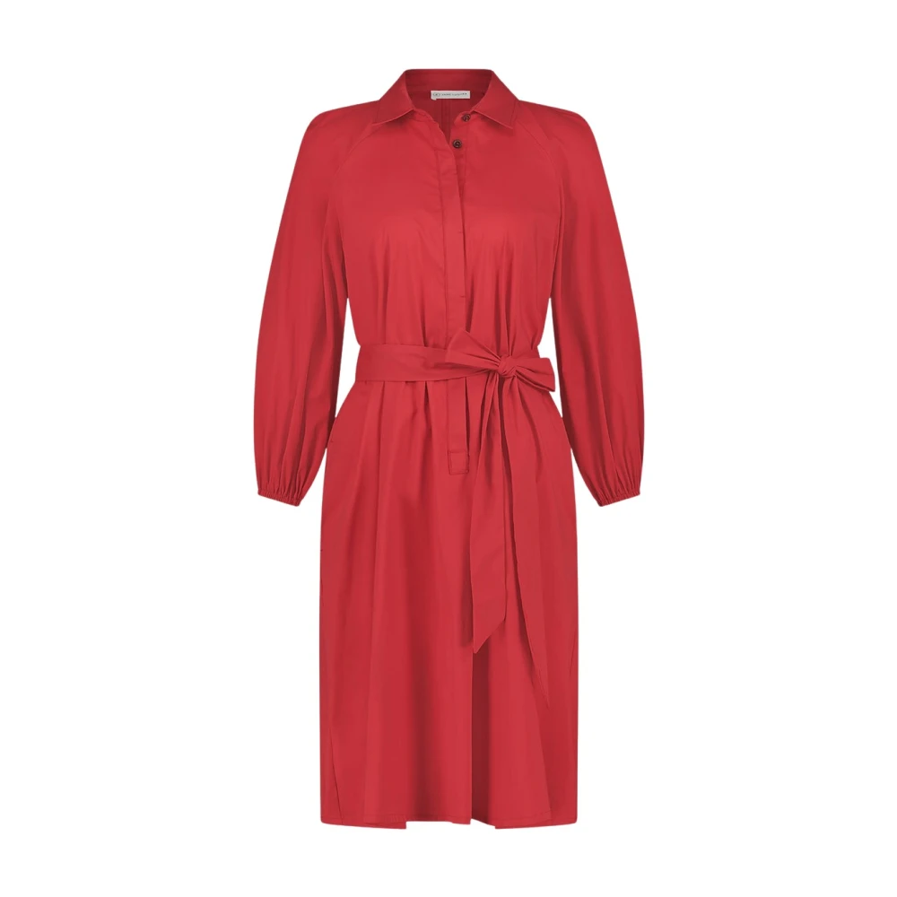 Jane Lushka Rode Carlen Jurk met Voorknoppen Red Dames