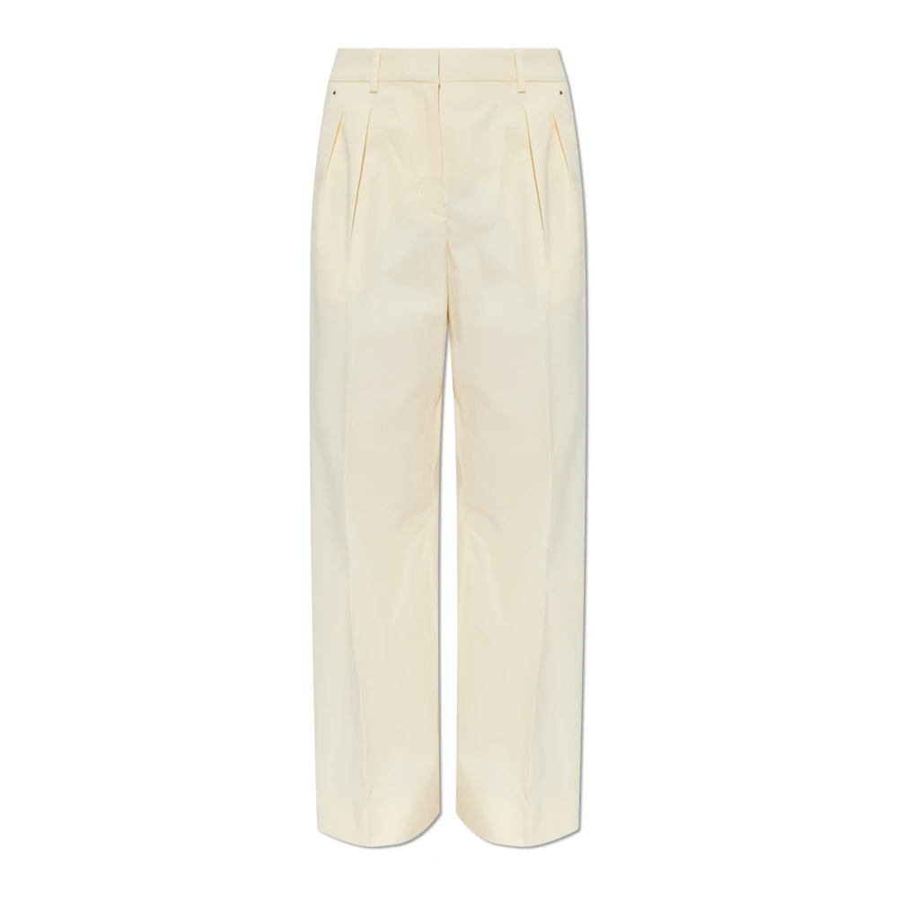 Moncler Beige Straight Trousers, Female, S, Straight-Leg Trousers