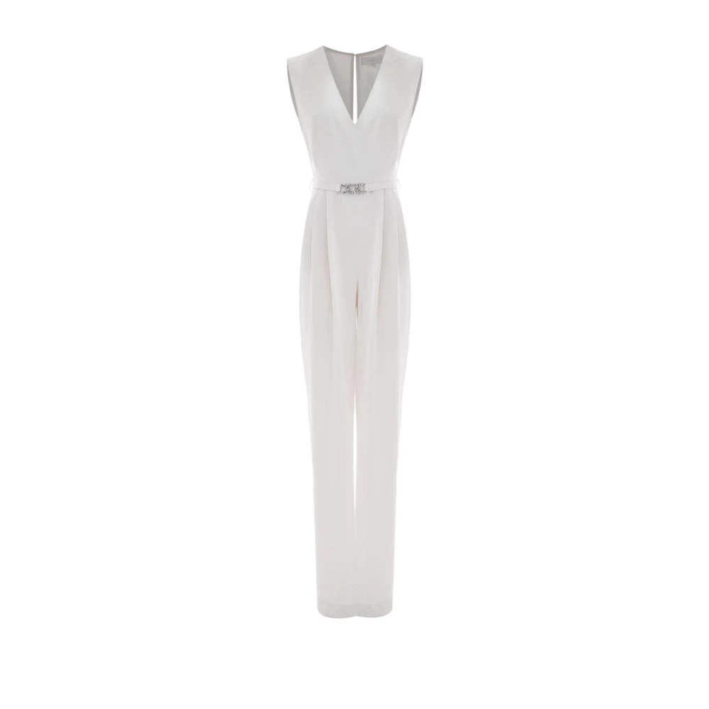 Kocca Elegante V-hals Polyester Jumpsuit White Dames