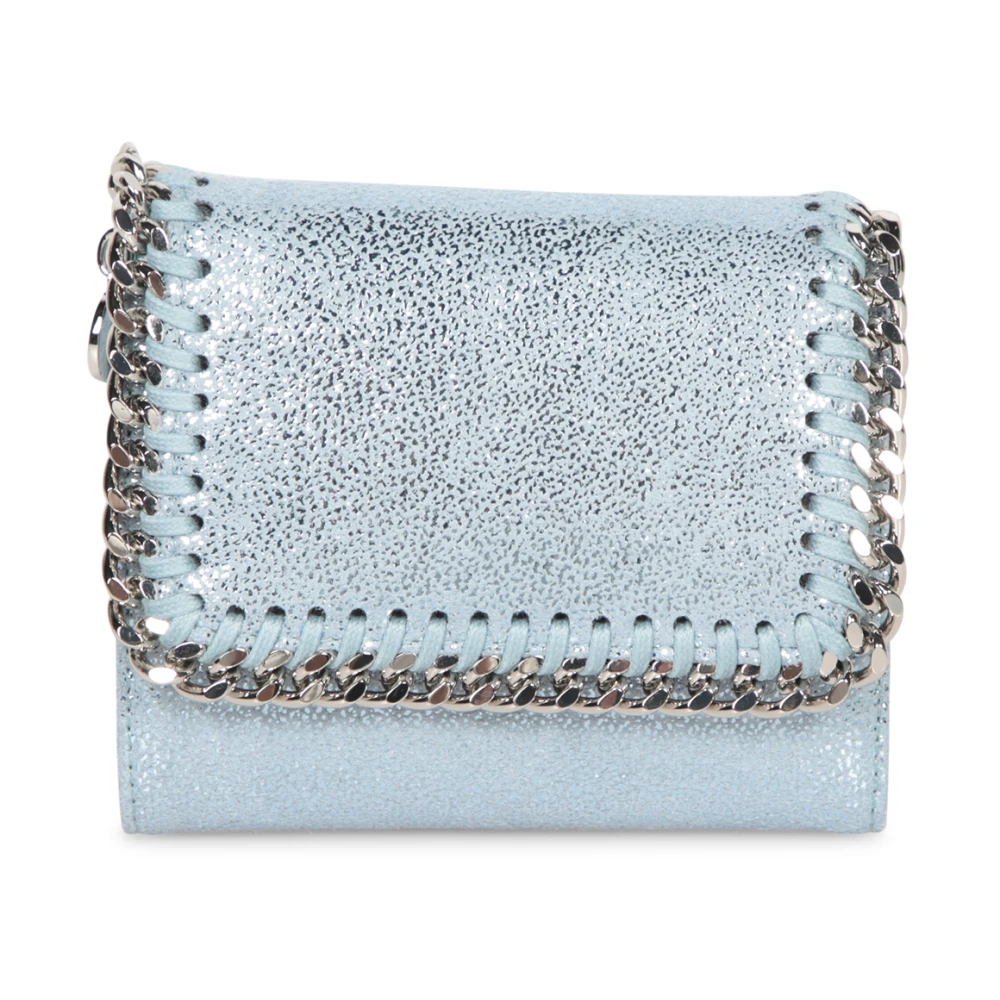 Stella Mccartney Stijlvolle Metallic Blauwe Kettingportemonnee Blue Dames