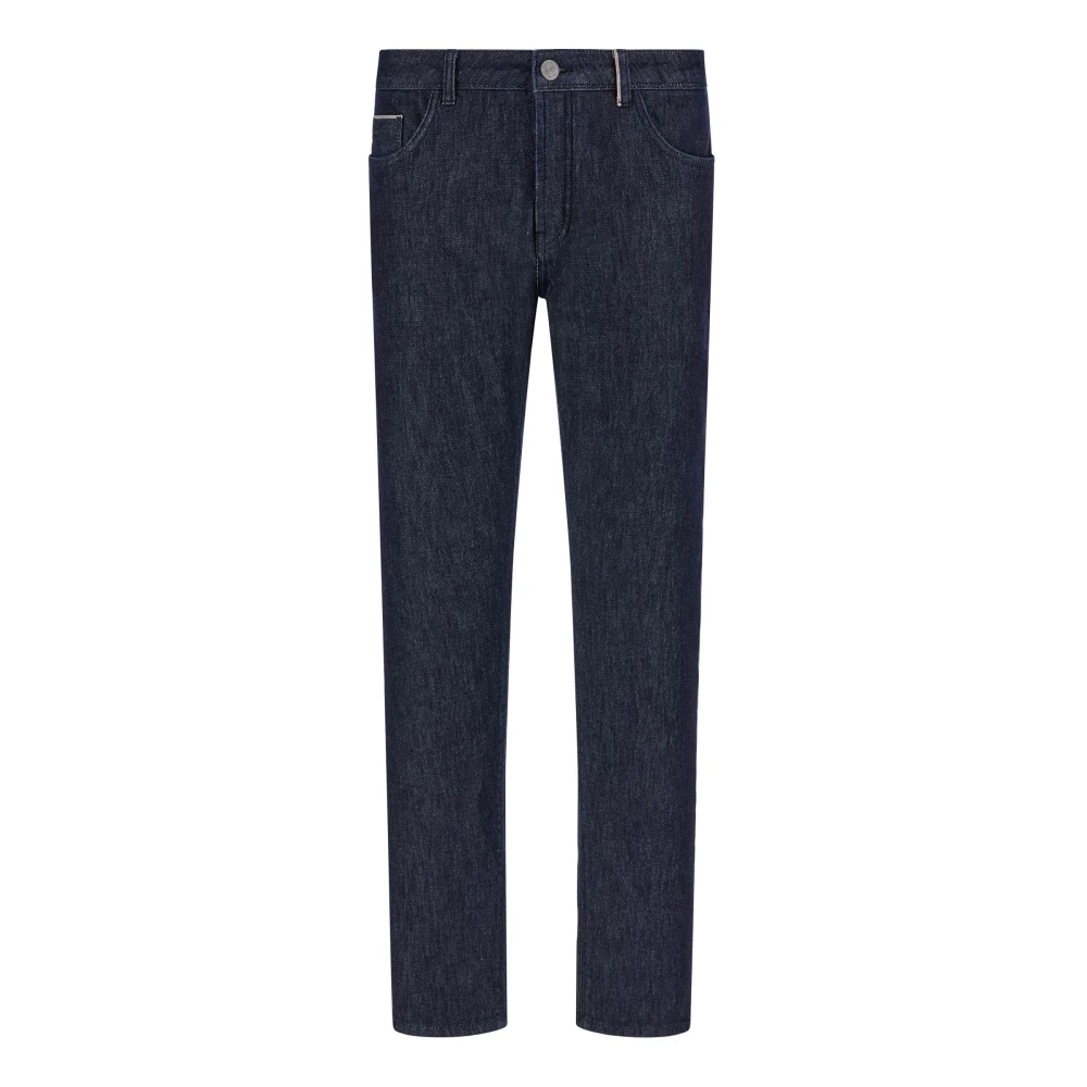 Boggi Milano Selvedge Katoenen Denim Jeans Blue Heren