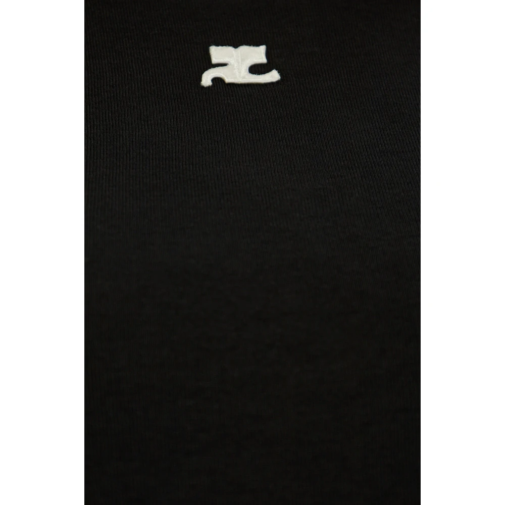 Courrèges Signature Contrast T-Shirt Black Dames