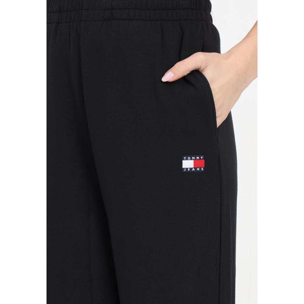 Tommy Jeans Zwarte broek met logo voor dames Black Dames