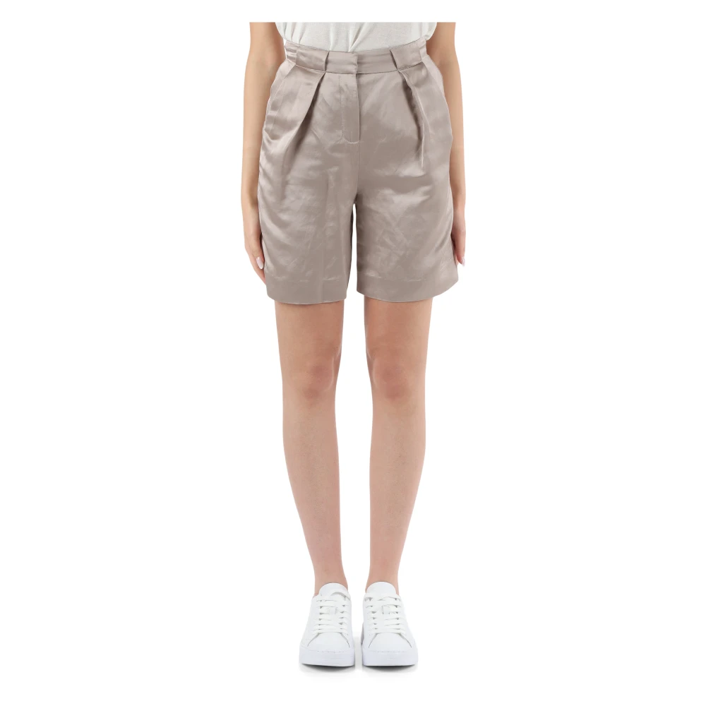 Calvin Klein Satijnen en linnen shorts Gray Dames