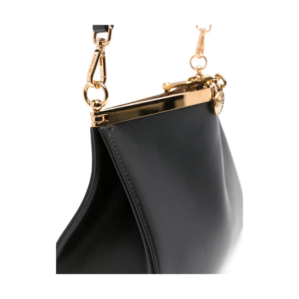 ETRO Zwarte Leren Paneel Kettingtas Black Dames