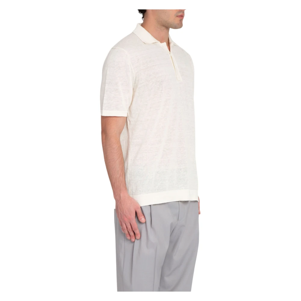 Costumein Linnen Polo Shirt in Putri Stijl White Heren