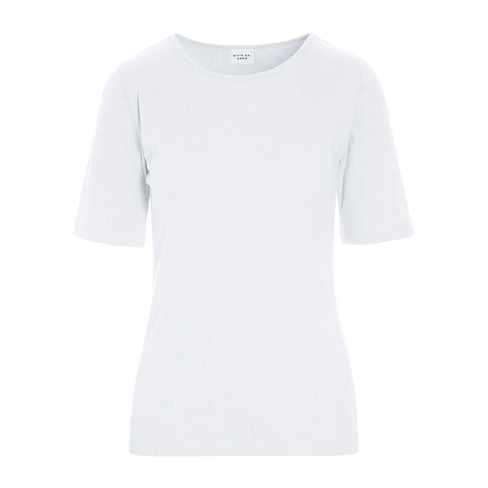 Bitte Kai Rand Witte Ribgebreide Blouse Naibu Stijl White Dames