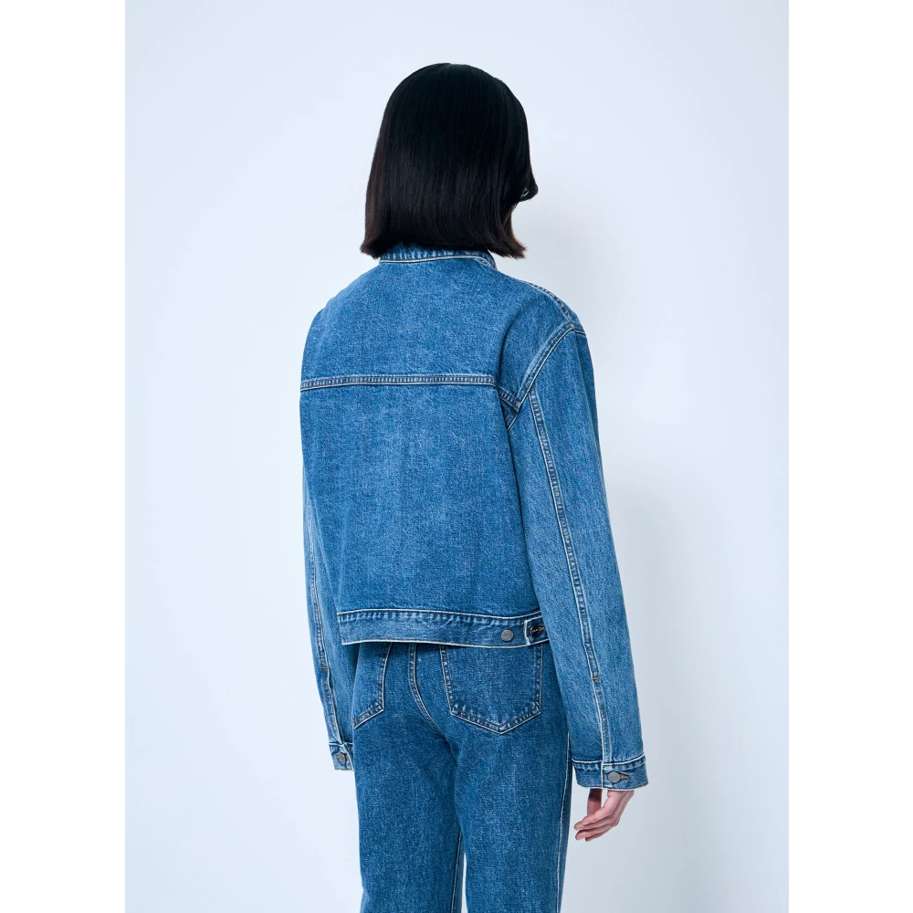Khaite Klassieke Denimjas Paneelconstructie Blue Dames