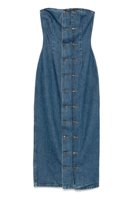 blue-denim-button-detail-strapless-dress