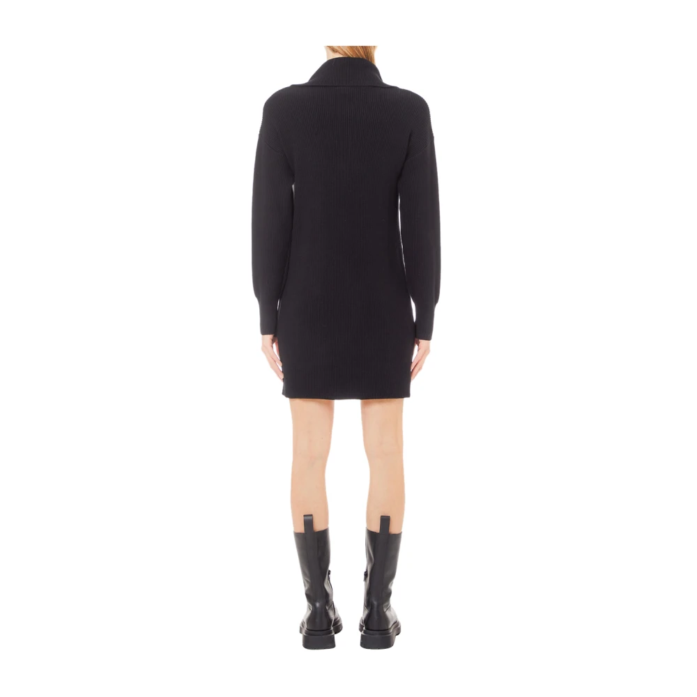 Liu Jo Zwarte Gebreide Mini Jurk Black Dames