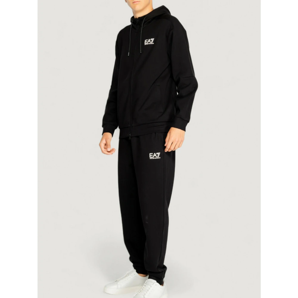 Emporio Armani EA7 Zwart Rits Hoodie Jurk Set Black Heren