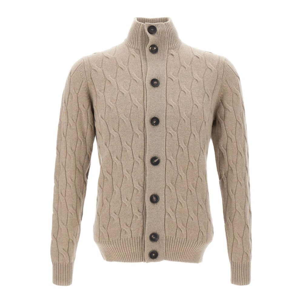 Filippo De Laurentiis Wol Kasjmier Trui Duif Grijs Beige Heren