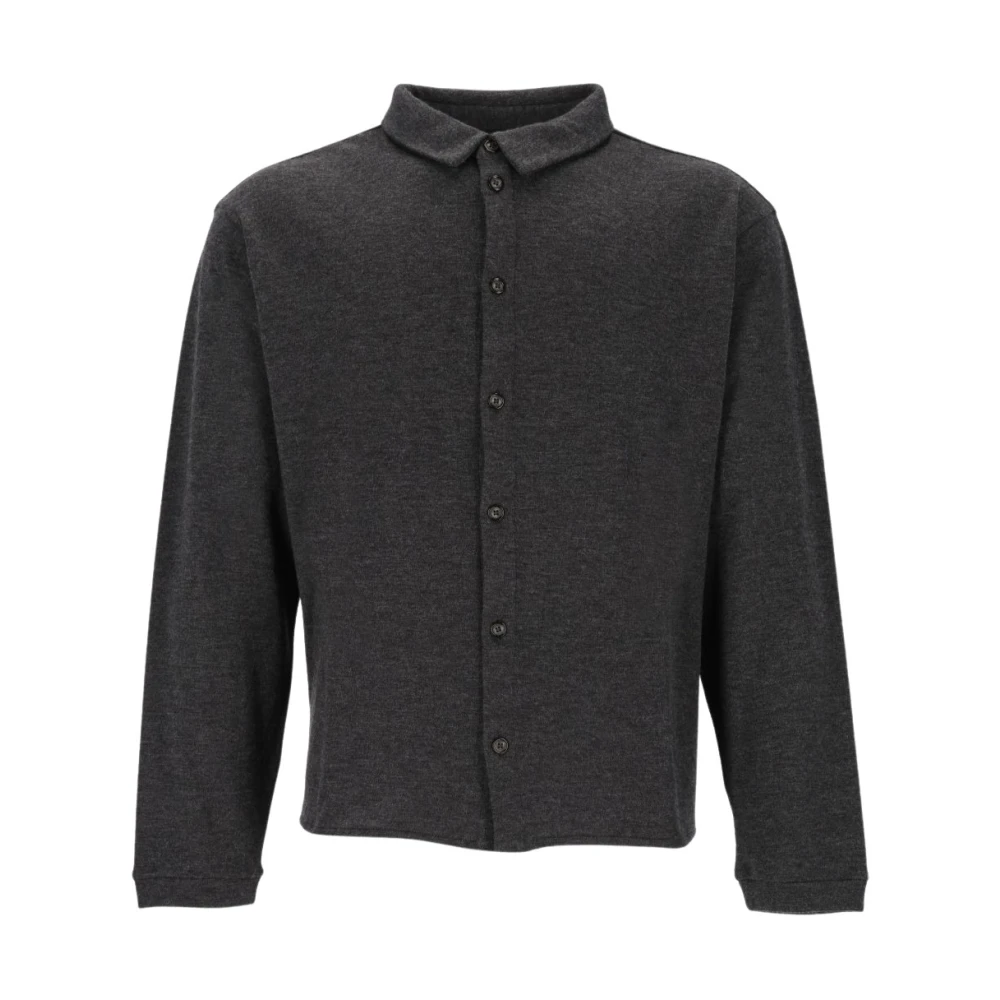 Giorgio Armani Pure Cashmere Interlock Shirt - Male - Cashmere Knitwear - Gray - Xl - Knitwear