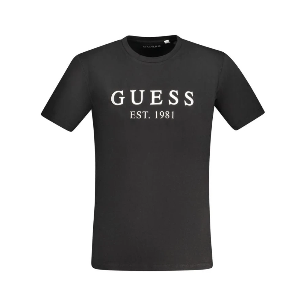 Guess Zwart Katoenen T-shirt Black Heren