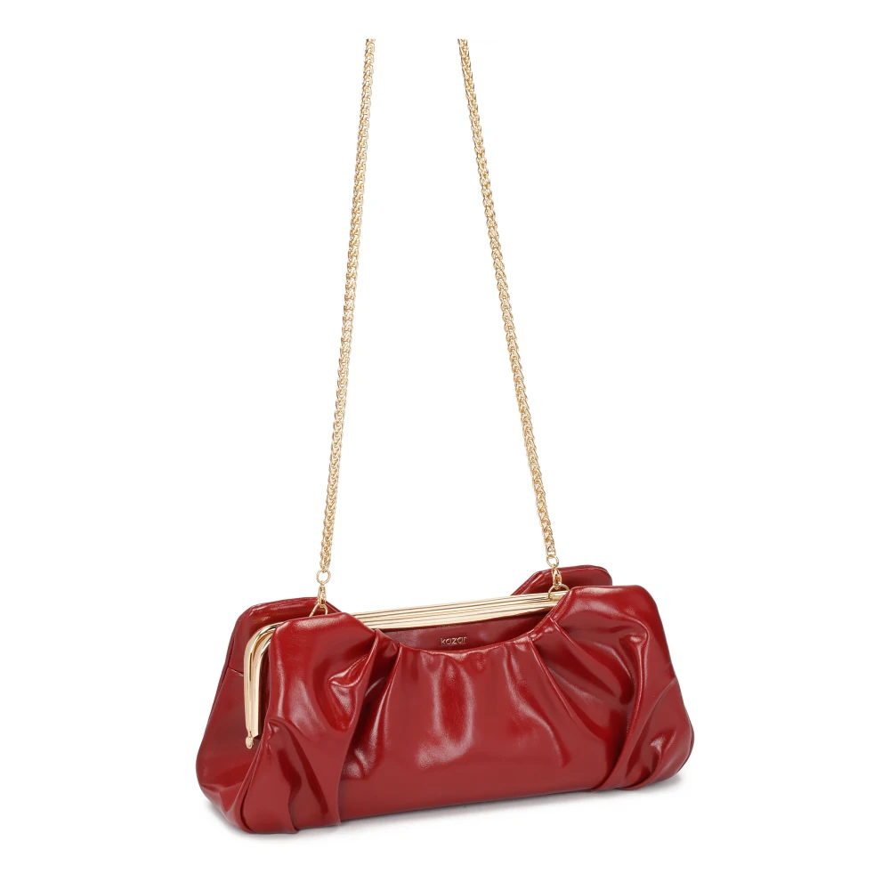 Kazar Maroon elegante handtas met een vouw Brown Dames