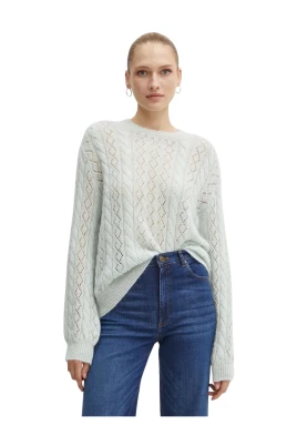 Mohair Kabelstickad Tröja