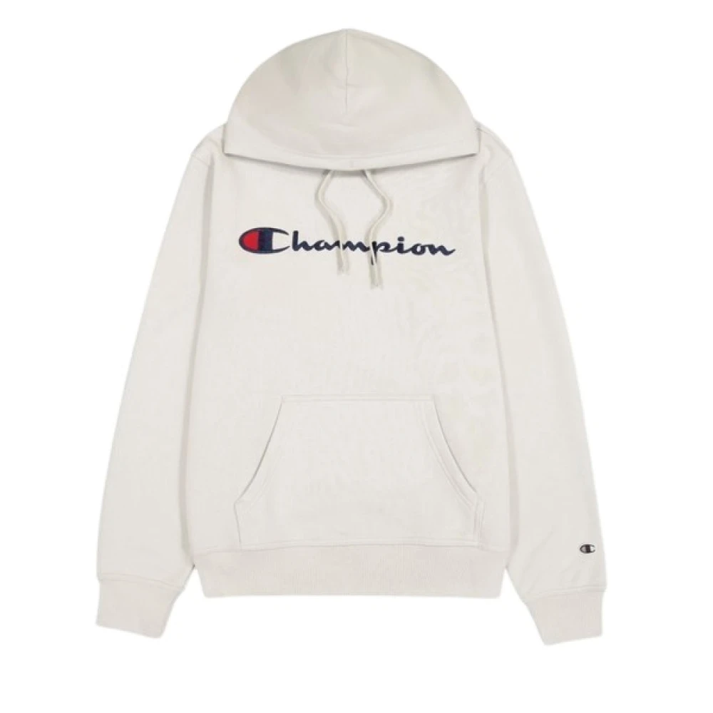 Champion Beige Hoodie met geborduurd logo Beige Heren