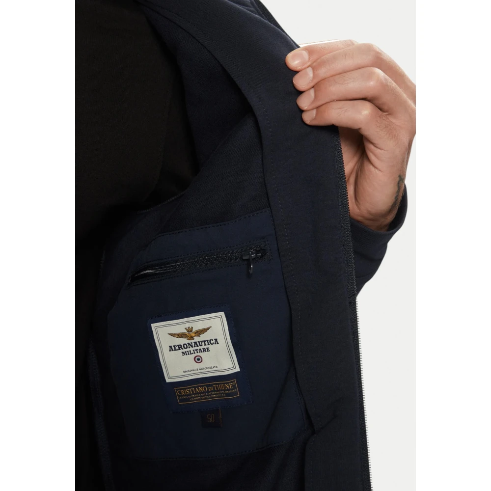 aeronautica militare Hybride jas met afneembare capuchon Blue Heren