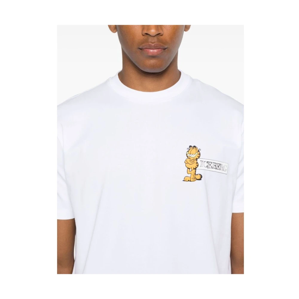 Iceberg Garfield Print Katoenen T-shirt White Heren